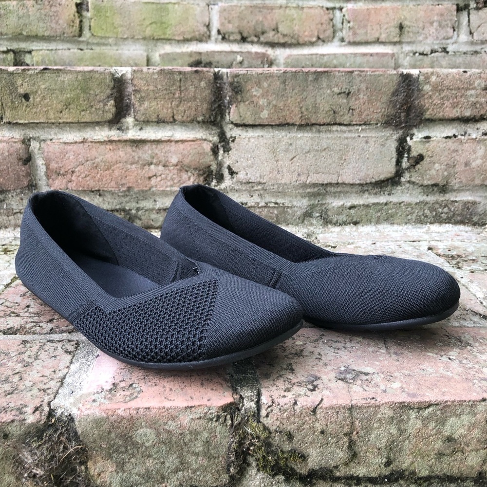 Xero Phoenix Knit Ballet Flats Black Women’s Size 9 Comfort Shoe Wide Toe Bed